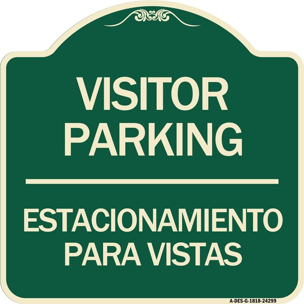 Bilingual Reserved Parking Visitor Parking Estacionamiento Para Visitas Aluminum, A-DES-G-1818-24299